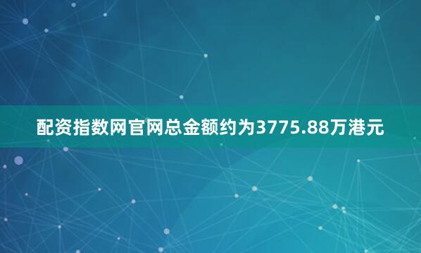 配资指数网官网总金额约为3775.88万港元
